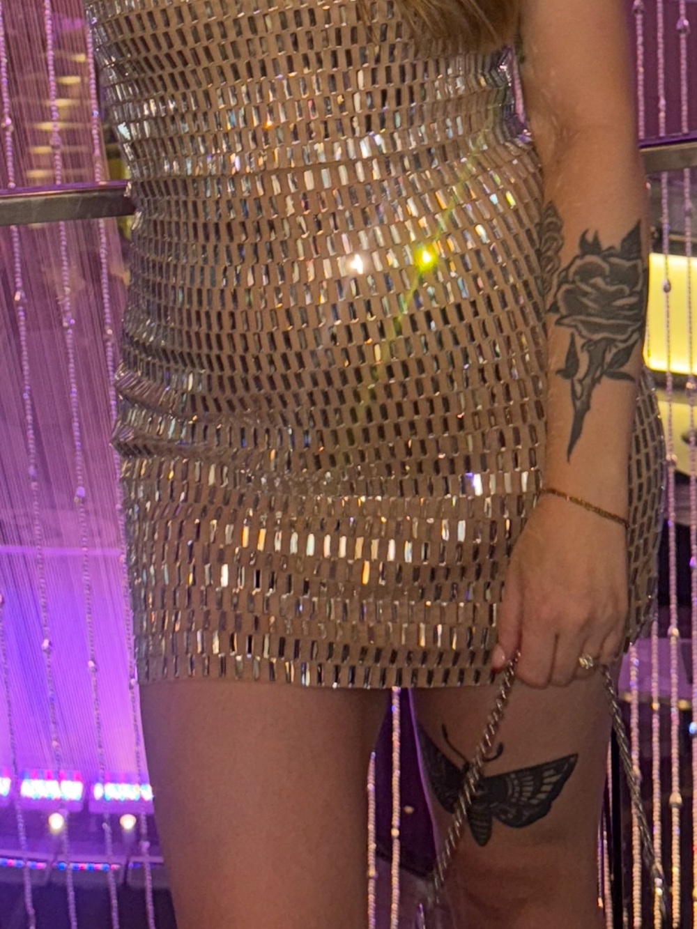 Oh Polly Aurora Nude Embellished Mini Dress - Picture 3 of 5